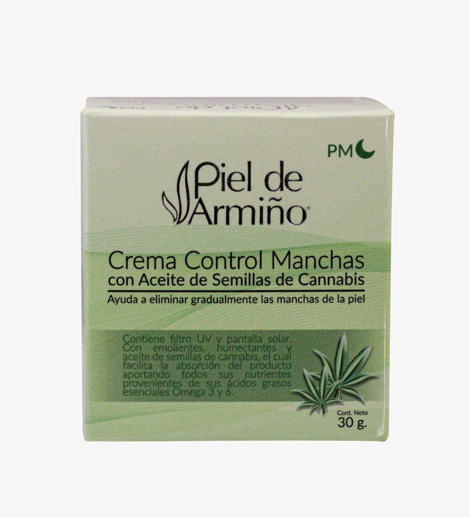 Piel de Armiño Crema Control Manchas 30Gr Con Aceite De Semillas De Cannabis (Domeco)