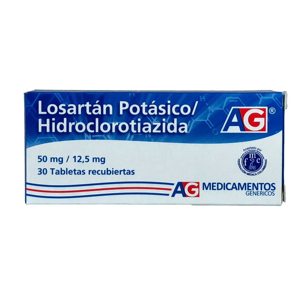 Losartan+Hidroclorotiazida 50/12.5 Mg Caja x 30 Tabletas (American Generics)