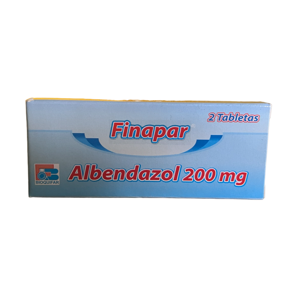 Finapar (Albendazol) 200 Mg Caja x 2 Tabletas (Bioquifar)