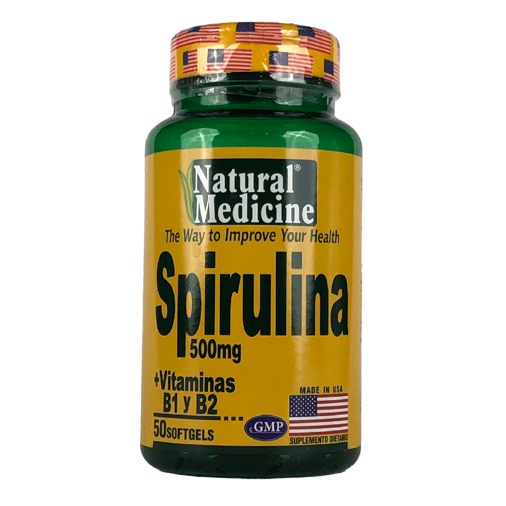 Spirulina 500 Mg Natural Medicine Caja x 50 Softgels (Natural Freshly)