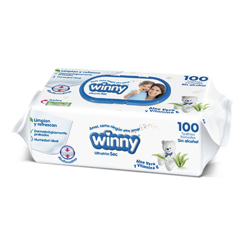 Toallitas Humedas Winny Aloe Vera Y Vitamina E Paquete x 100 unid(Tecnoquimicas)