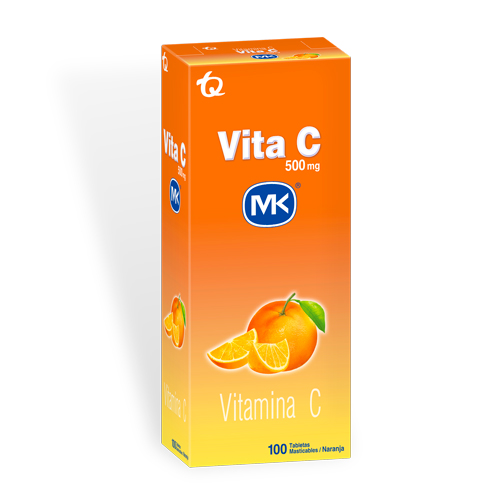 Vita C Naranja (Vitamina C) 500 Mg Caja x 100 Tabletas Masticables (Tecnoquimicas)