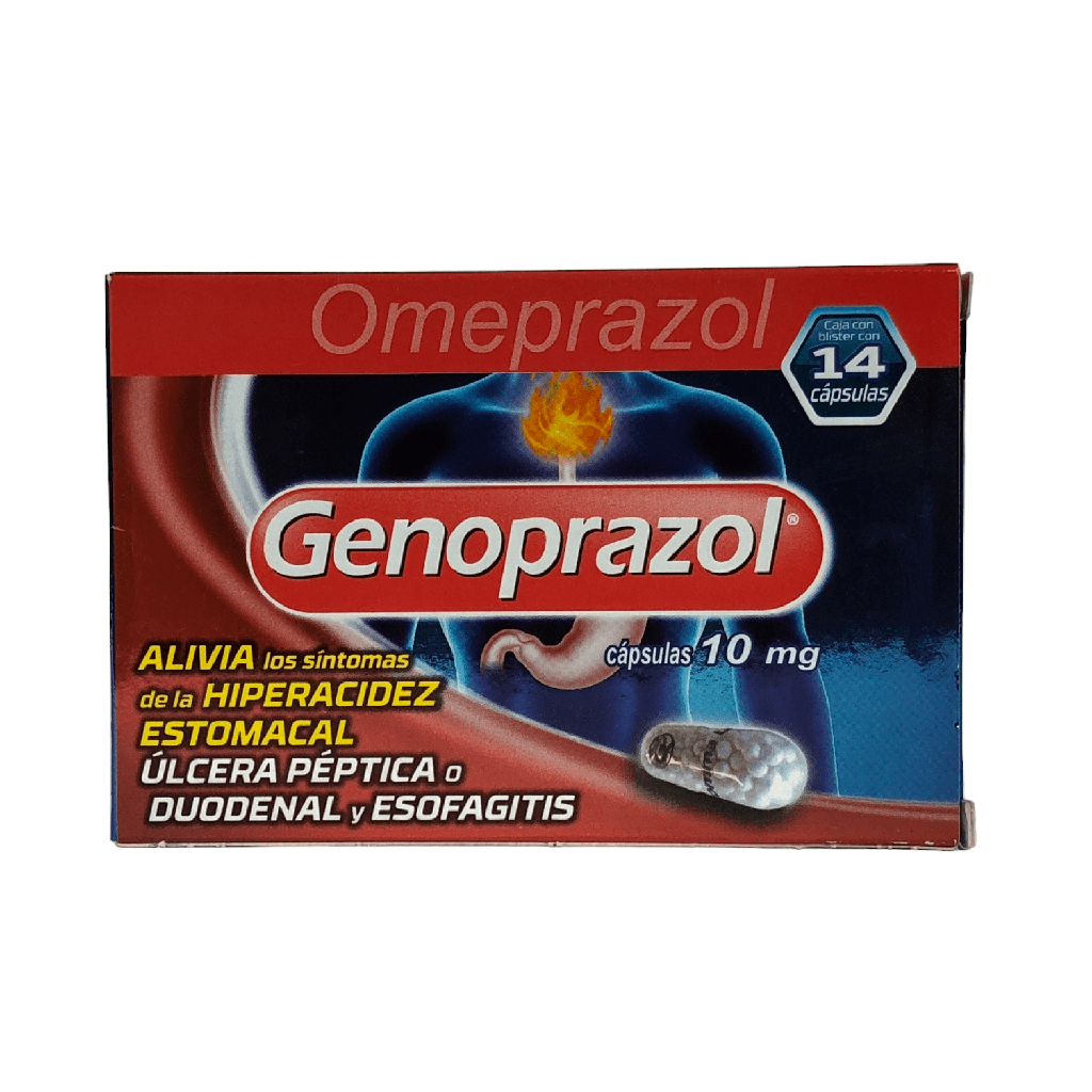 Genoprazol (Omeprazol) 10 Mg Caja x 14 Capsulas (Genomma)