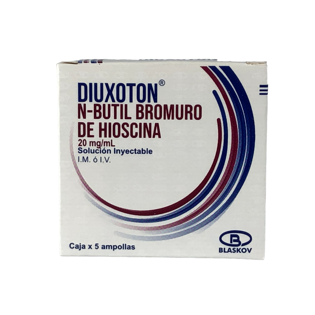 Diuxoton (N-Butil Bromuro de Hioscina)20Mg/Ml Solucion Inyectable Caja x 5 Ampollas (Blaskov)