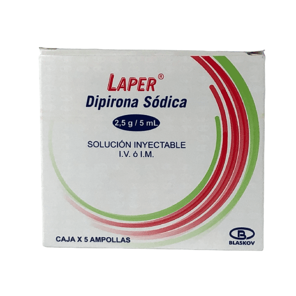 Laper (Dipirona)2.5 g/5 Ml Solucion Inyectable Caja x 5 Ampollas (Blaskov)