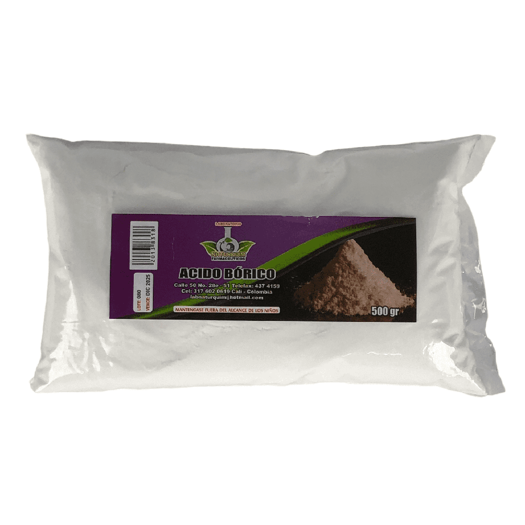 Acido Borico Polvo Bolsa x 500 Gr DB (NaturQuim)