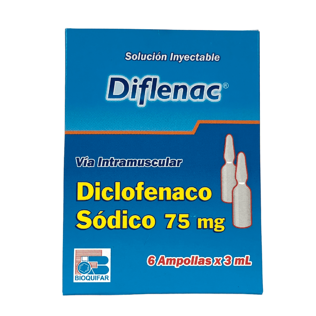 Diflenac (Diclofenaco) 75 Mg Caja x 6 Ampollas (Bioquifar)