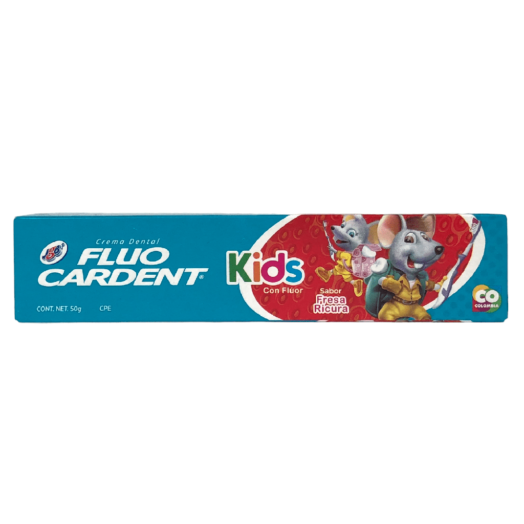 Crema Dental Fluocardent Kids Fresa Con Fluor Tubo x 50 G Unid (JGB)