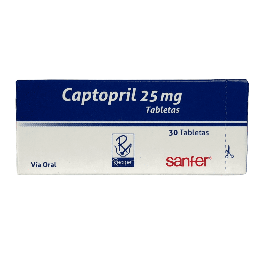 Captopril 25 Mg Caja x 30 Tabletas (Recipe)