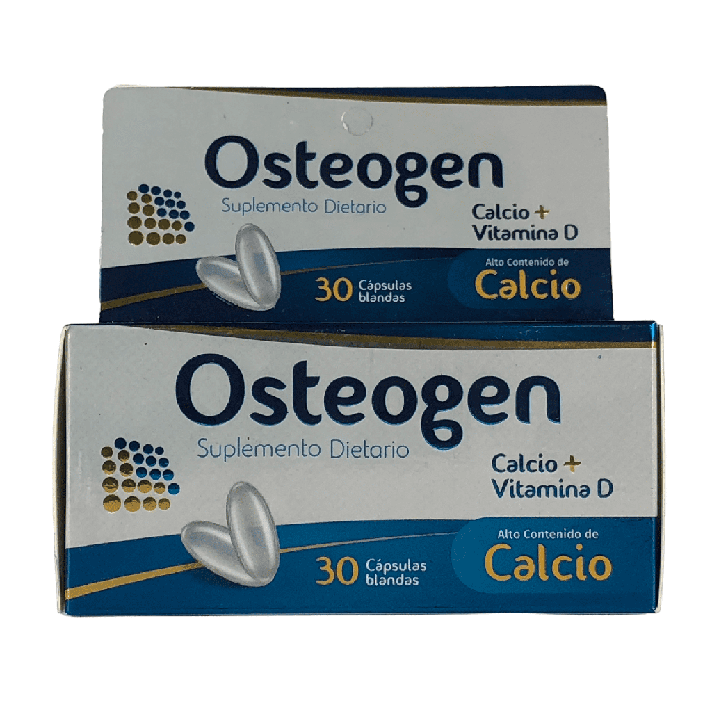 Osteogen (Calcio+Vitamina D) Frasco x 30 Capsulas Blanda Und (Flora Lab)