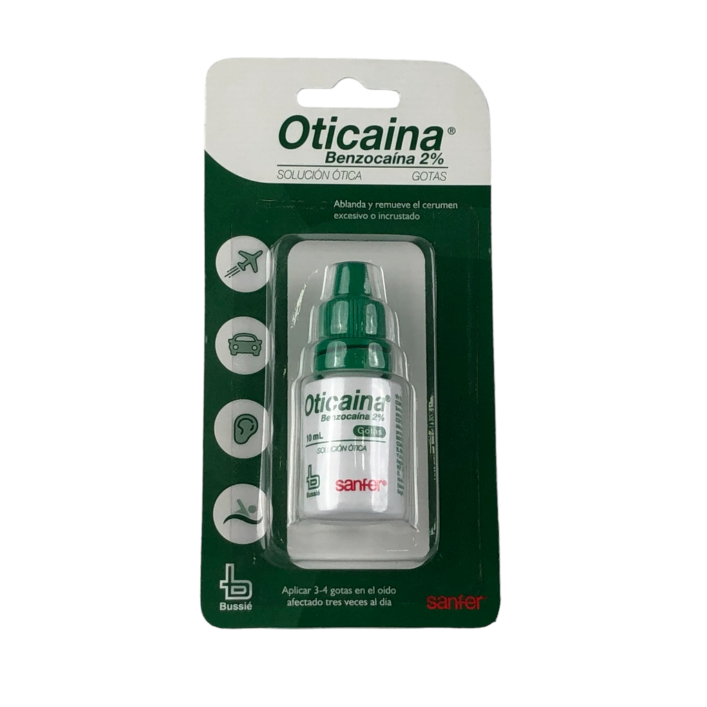 Oticaina (Benzocaina) 2% Solucion Otica Frasco x 10 Ml (Bussie OTC)