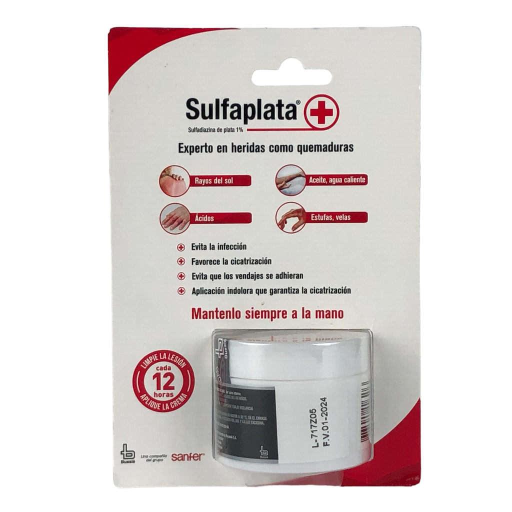 Sulfaplata (Sulfadiazina De Plata) 1% Crema Topica Pote x 30 G Unid. (Bussie OTC)