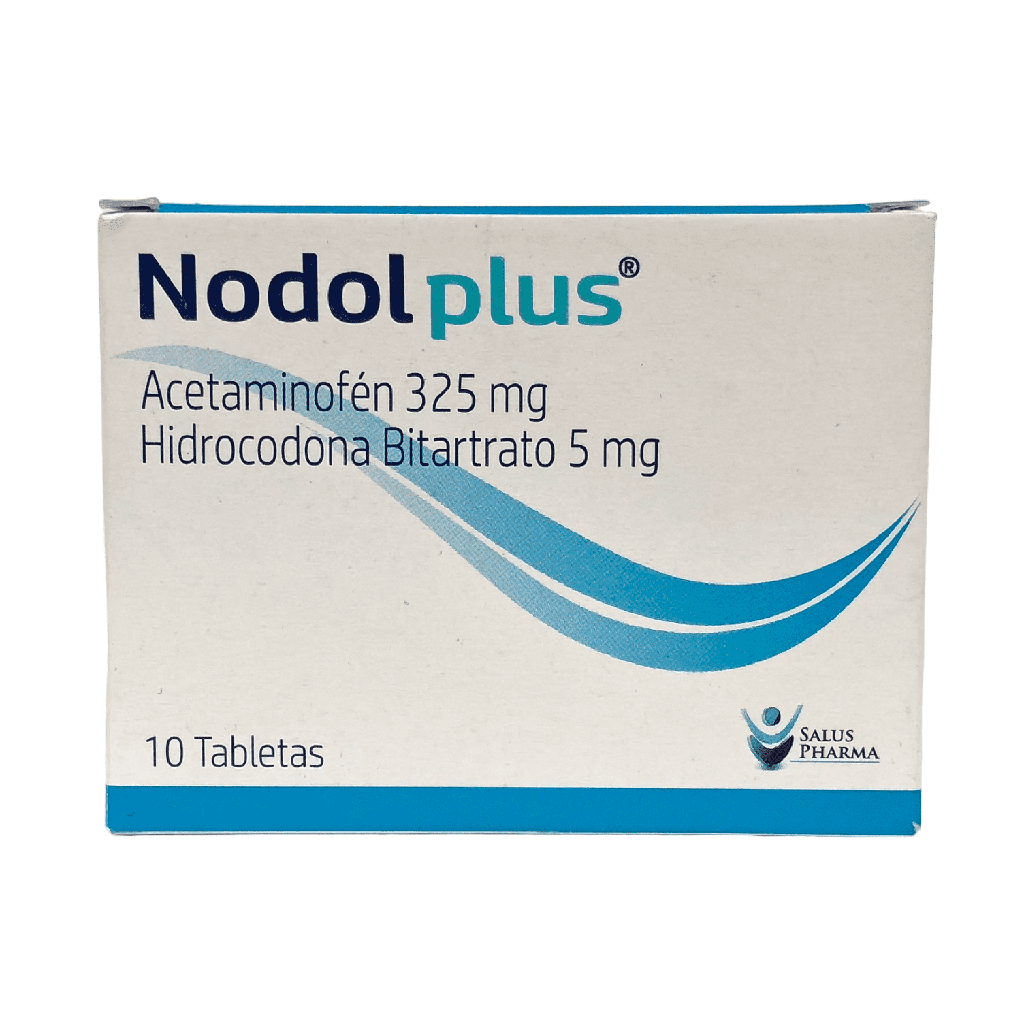 Nodol Plus (Acetaminofen+Hidrocodona) 325/5 Mg Caja x 10 Tabletas Und (Salus Pharma)