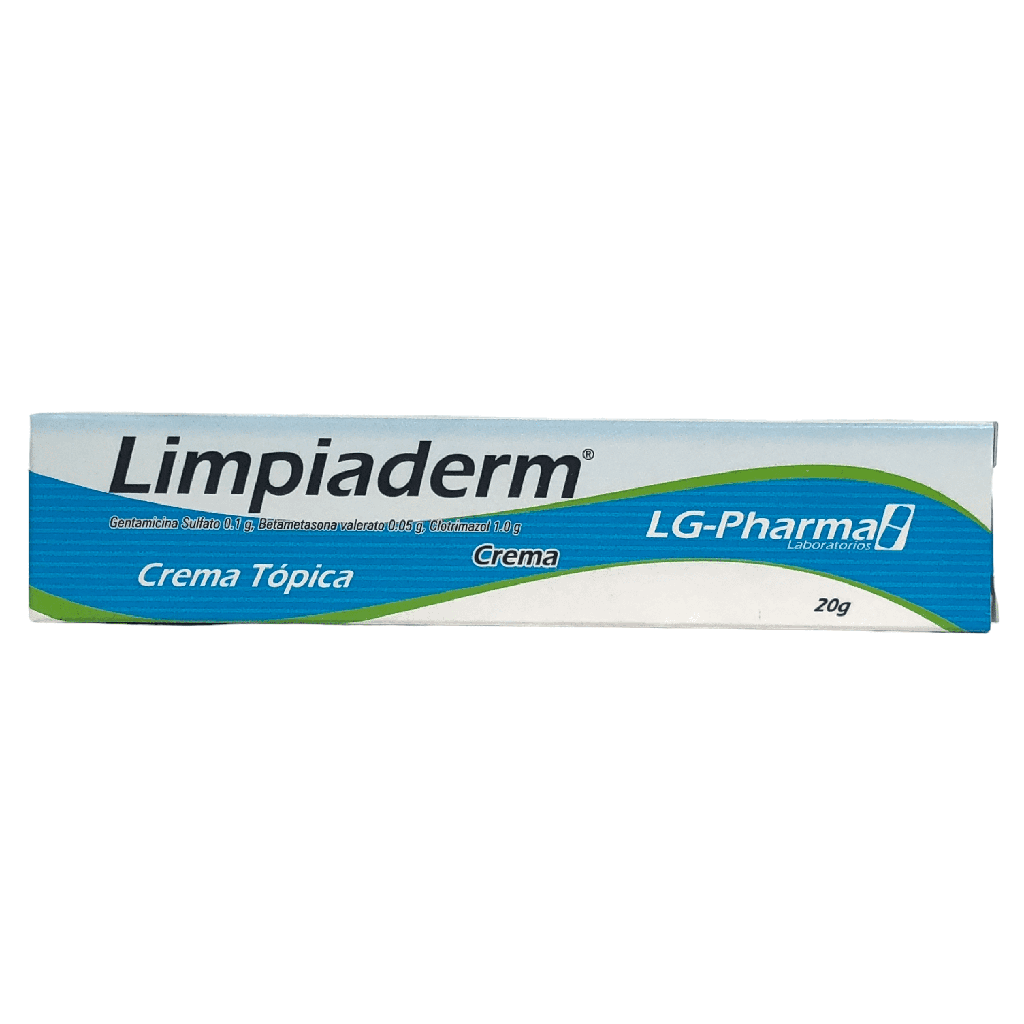 Limpiaderm (Gentamicina+Betametasona+Clotrimazol) Crema Tubo x 20 G (Lg-Pharma)