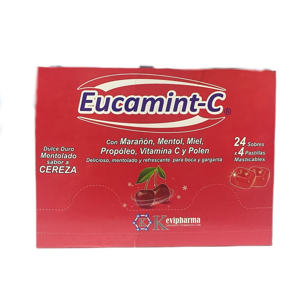 Eucamin-C Cereza/Menta Caja x 24 Sobres x 4 Tabletas (KeviPharma)