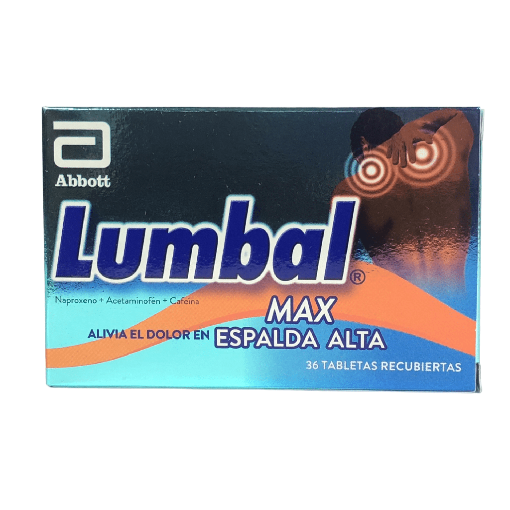 Lumbal Max Espalda Alta (Acetaminofen+Naproxeno+Cafeina) Caja x 36 Tabletas (Lafrancol)