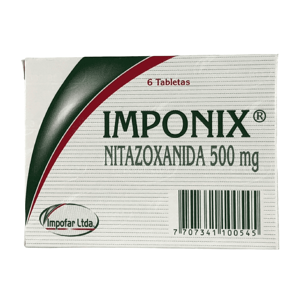 Imponix (Nitazoxanida) 500 Mg Caja x 6 Tabletas (Comerlat)