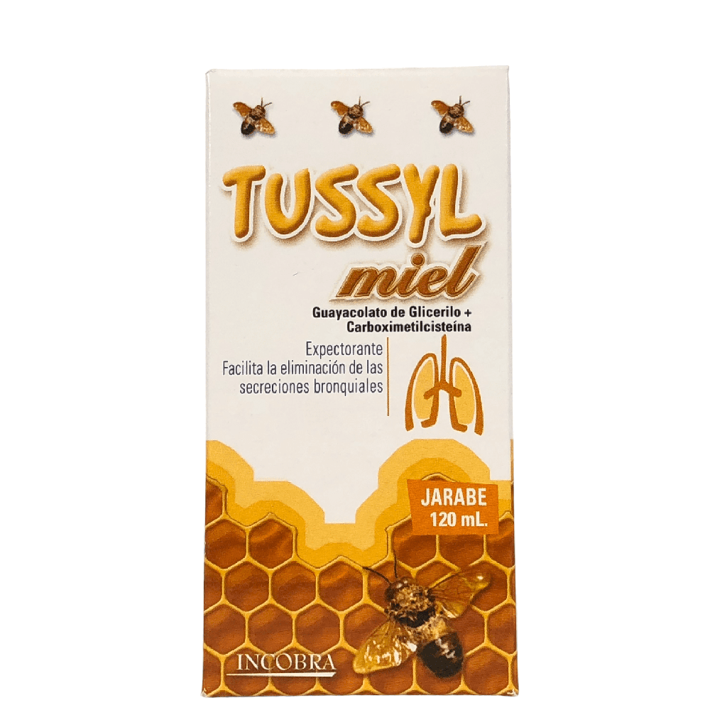 Tussyl Miel (Carbocisteina+Guayacolato) Jarabe Frasco x 120 Ml Und (Incobra)