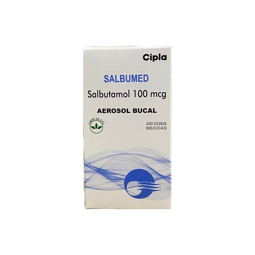 Salbumed (Salbutamol) 100 Mcg Inhalador Bucal Frasco x 200 Dosis (Cipla)