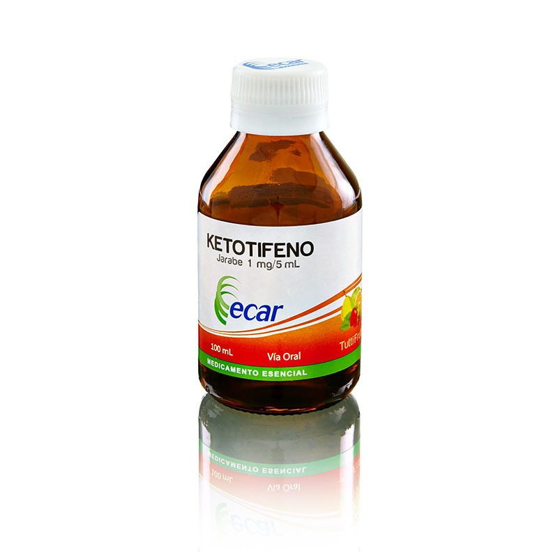 Ketotifeno 1 Mg/5 Ml Jarabe Frasco x 120 Ml Und (Ecar)