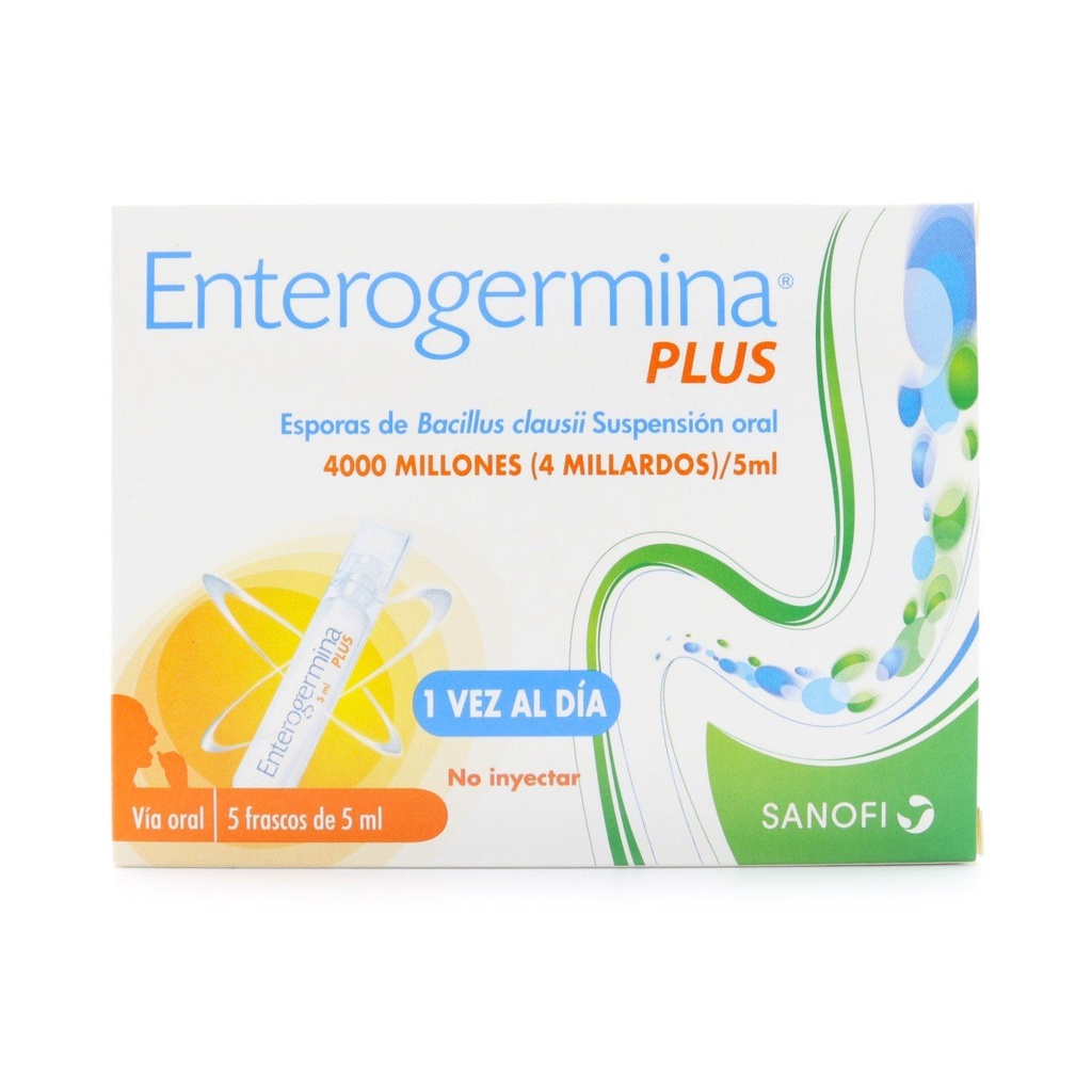 Enterogermina Plus Suspension Oral 4000 Millones Caja x 5 Ampollas Bebibles (Sanofi)