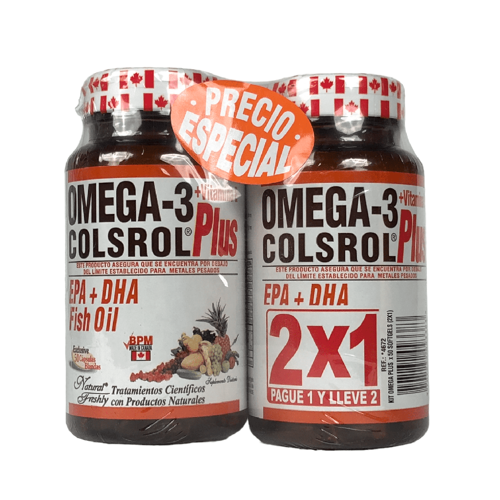 Omega 3 Plus + Vitamina E Frasco x 50 Capsulas Pague 1 Lleve 2 (Natural Freshly)