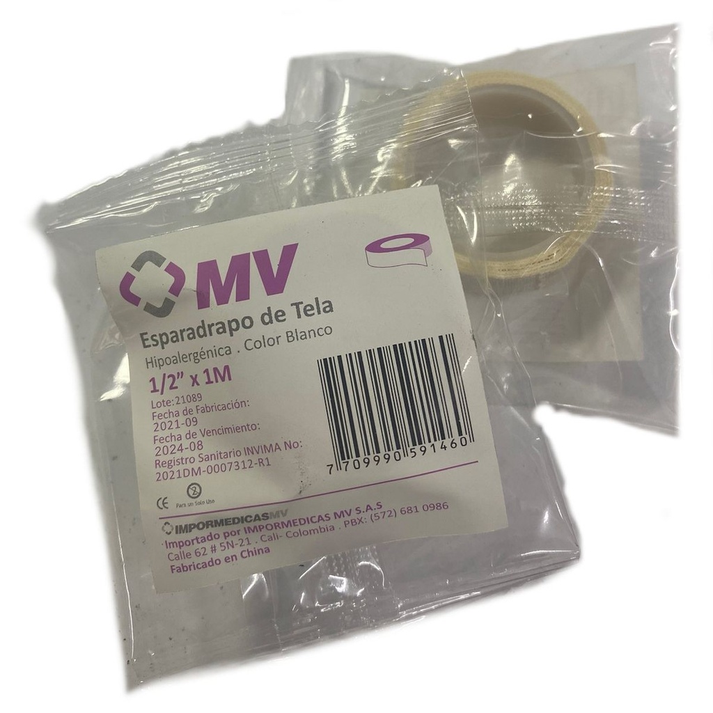 Esparadrapo De Tela 1/2 x 1 Yardas x 1 Und (Impormedicas MV)