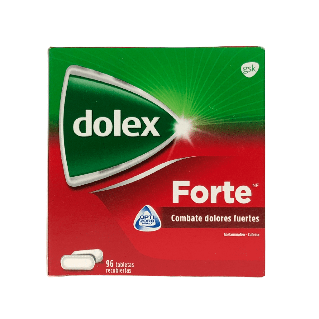 Dolex Forte (Acetaminofen+Cafeina) 500/65 Mg Caja x 96 Tabletas (GSK)