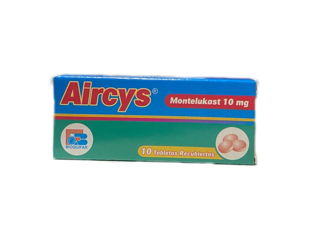 Aircys (Montelukast) 10 Mg Caja x 10 Tabletas (Bioquifar)