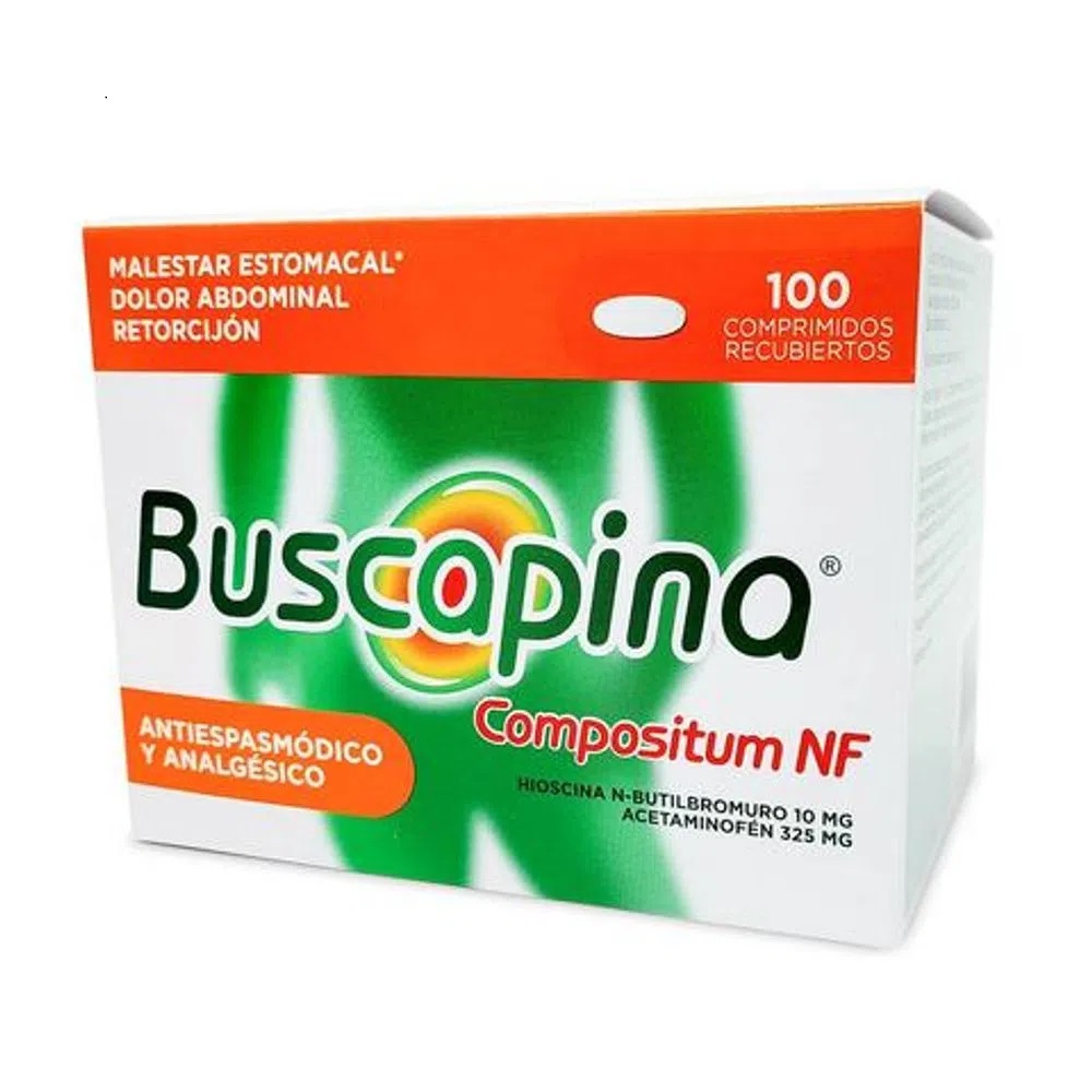 Buscapina Compositum NF (Hioscina Butilbromuro+Acetaminofen) 10/325 Mg Caja x 100 Tabletas (Sanofi)