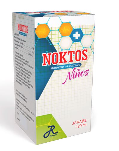 Noktos Niños  (Bromhexina+Guayacolato) Jarabe Frasco x 120 Ml Und (Ruecam)