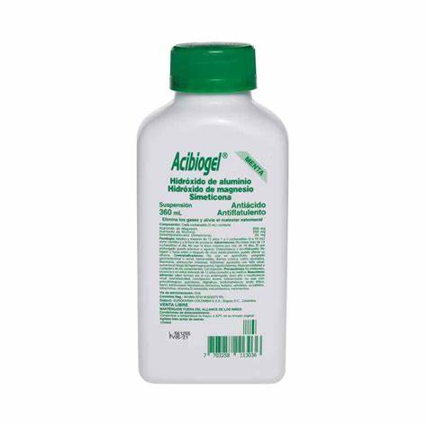 Acibiogel Menta (Hidroxido de Magnesio+Aluminio+Dimetilpolisiloxano) Suspensio Oral Frasco x 360 Ml (Momenta)