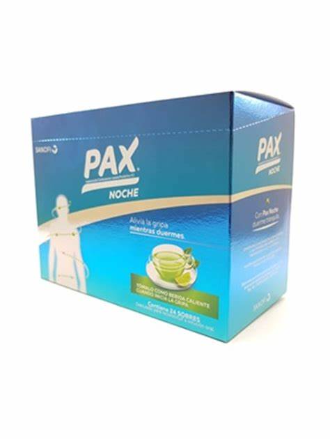 Pax Noche Limon (Acetaminofen+Fenilefrina+Clorfeniramina) Caja x 24 Sobres (Eurofarma)