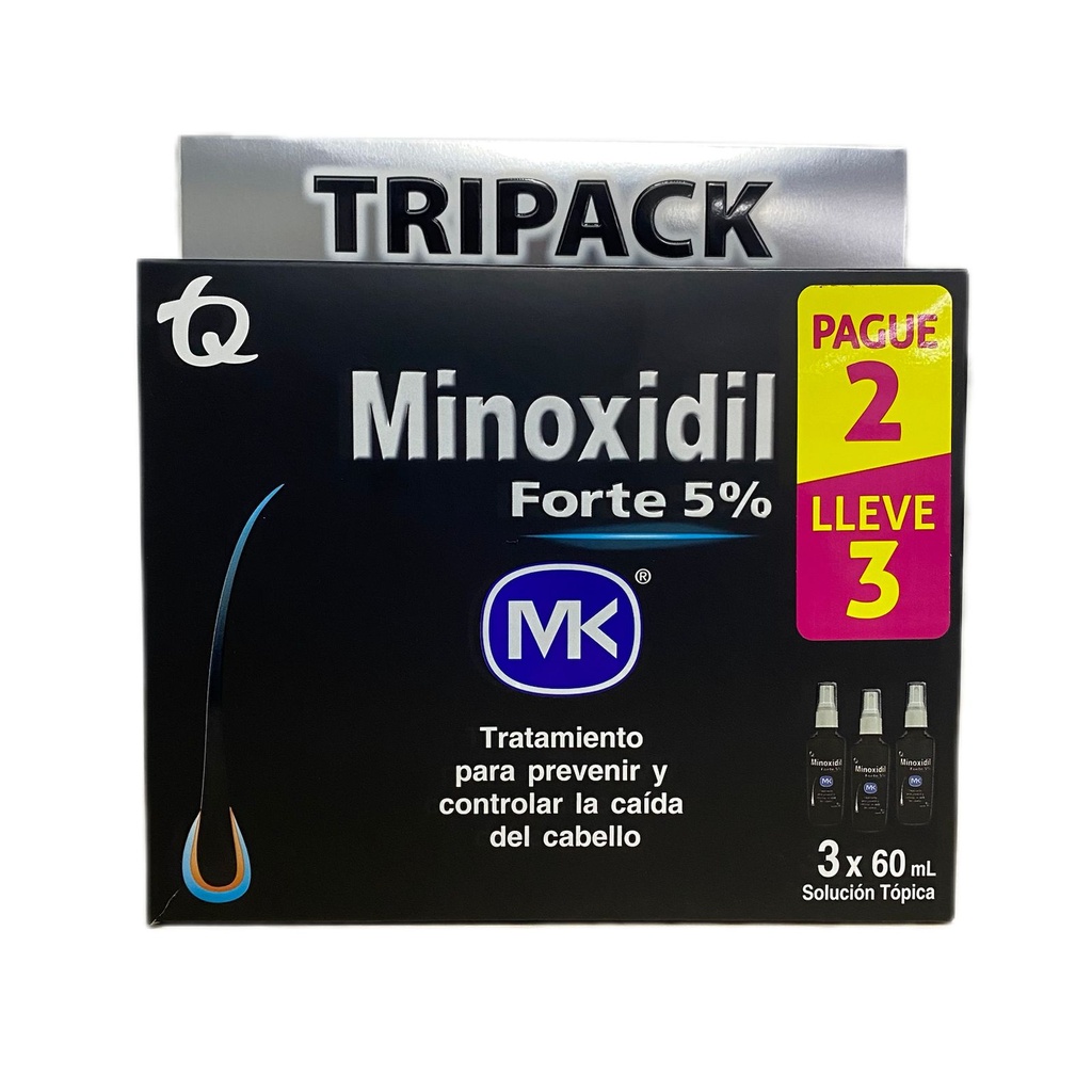 Minoxidil Forte 5% (Pague 2 Lleve 3) Solucion Topica Frasco x 60 Ml Und (Tecnoquimicas)