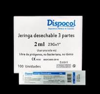 Jeringa Desechable 2 Ml Con Aguja 21G x 1 1/2 Caja x 100 Und (Dispocol)