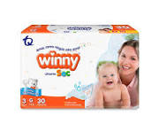 Pañal Winny Ultratrim Sec Etapa # 3 G + Toallitas x 10 Paquete x 30 unid (Tecnoquimicas)