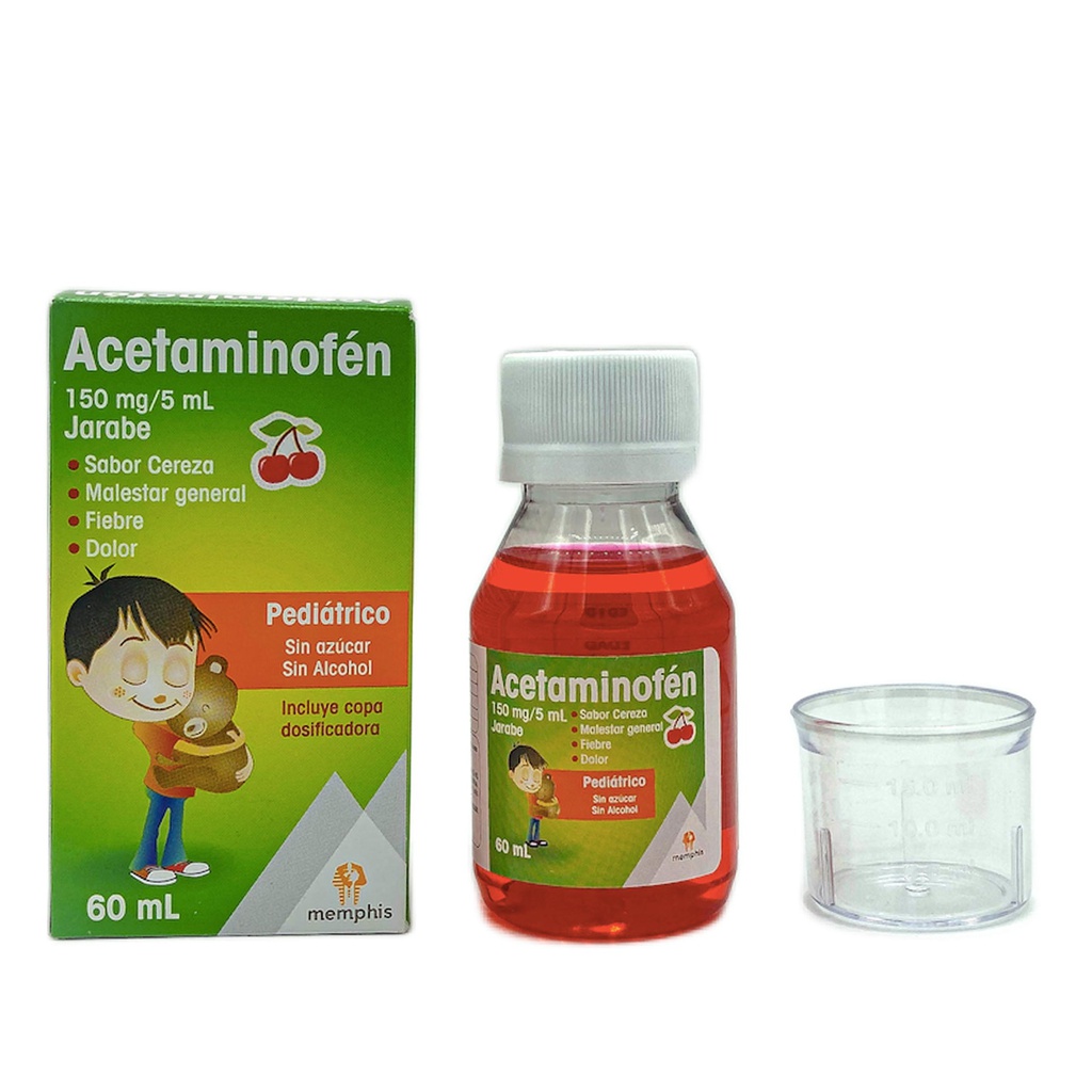 Acetaminofen 150mg/5ml Jarabe Pediatrico Frasco x 60ml (Memphis)