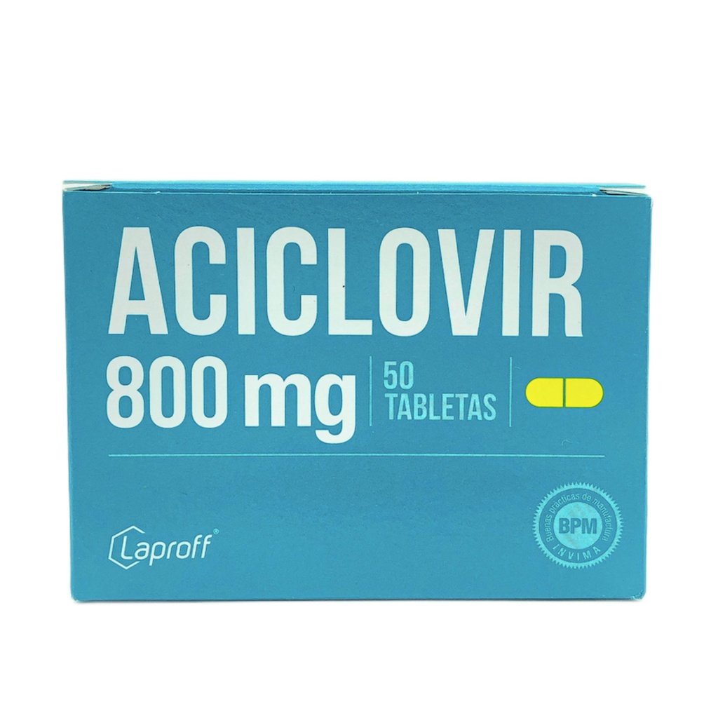 Aciclovir 800mg Tabletas Caja x 50 (Laproff)