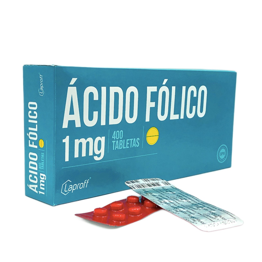 Acido Folico 1Mg Tabletas Caja x 400 (Laproff)