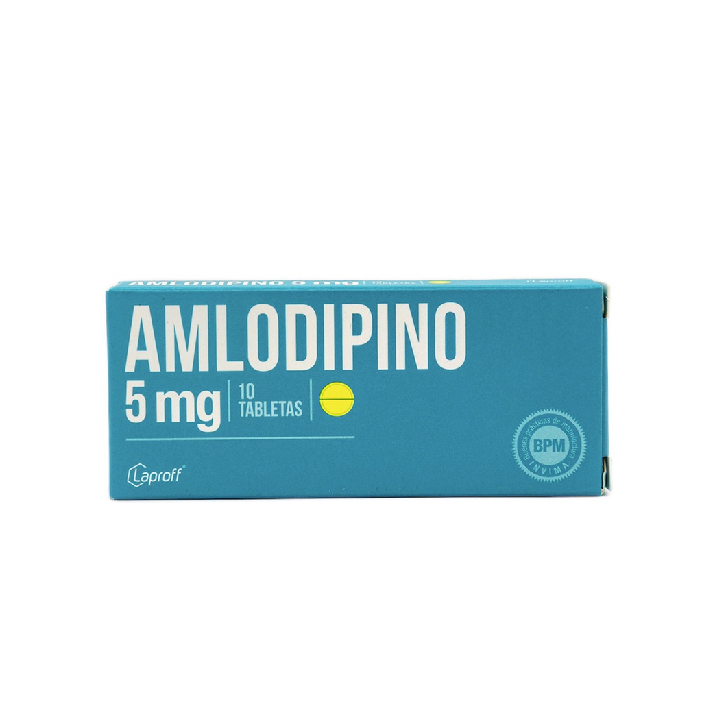 Amlodipino 5 Mg Caja x 10 Tabletas (Laproff)