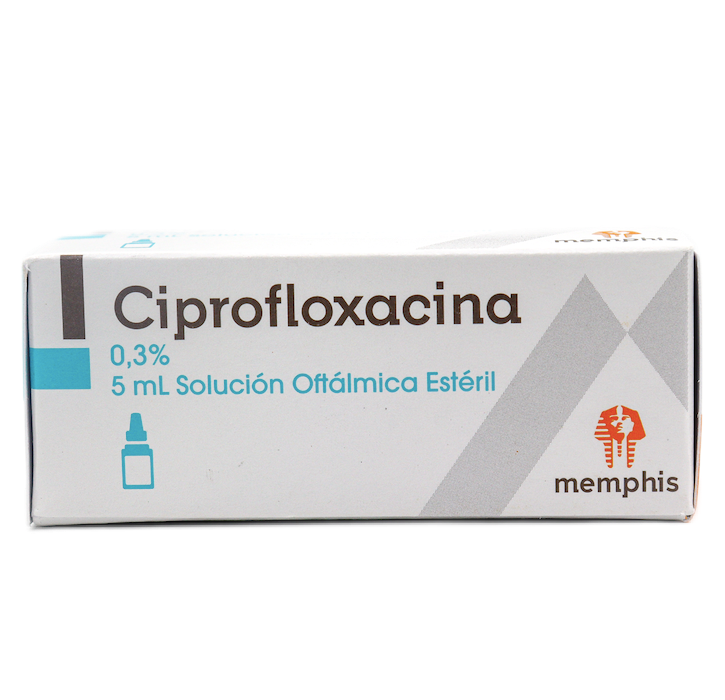 Ciprofloxacina 0.3% Solucion Oftalmica Esteril Frasco x 5ml (Memphis)