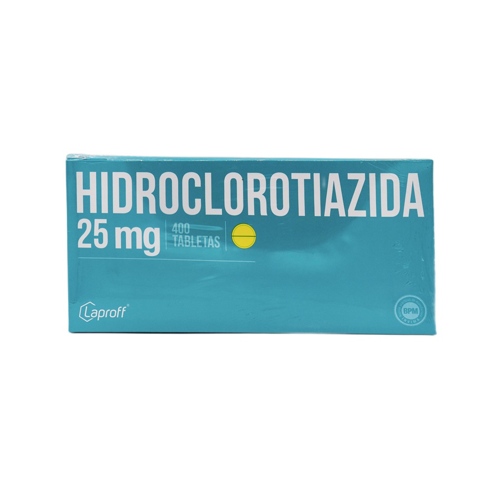 Hidroclorotiazida 25 Mg Caja x 400 Tabletas (Laproff)