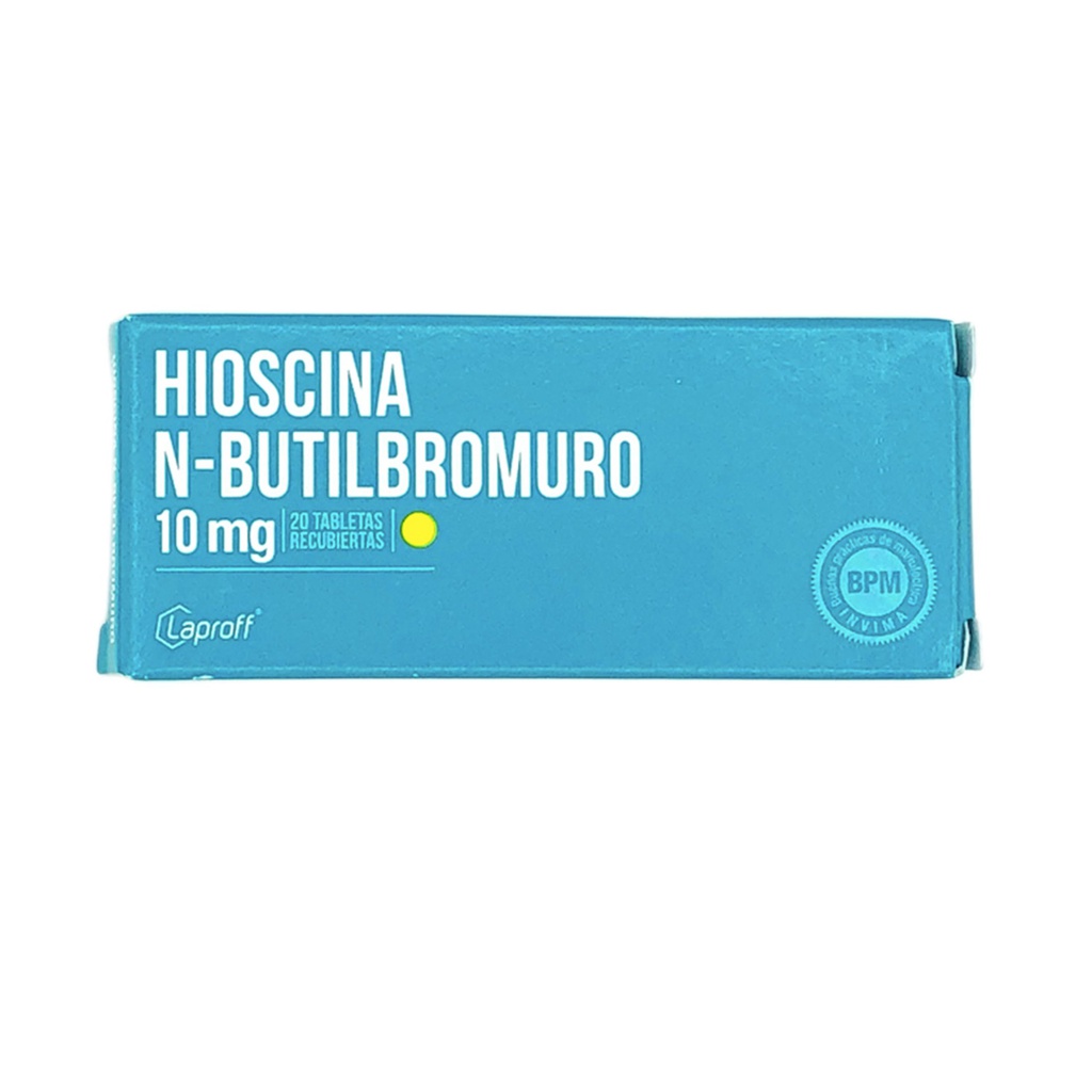 Hioscina N-Butil Bromuro 10mg Tabletas Caja x 20 (Laproff)