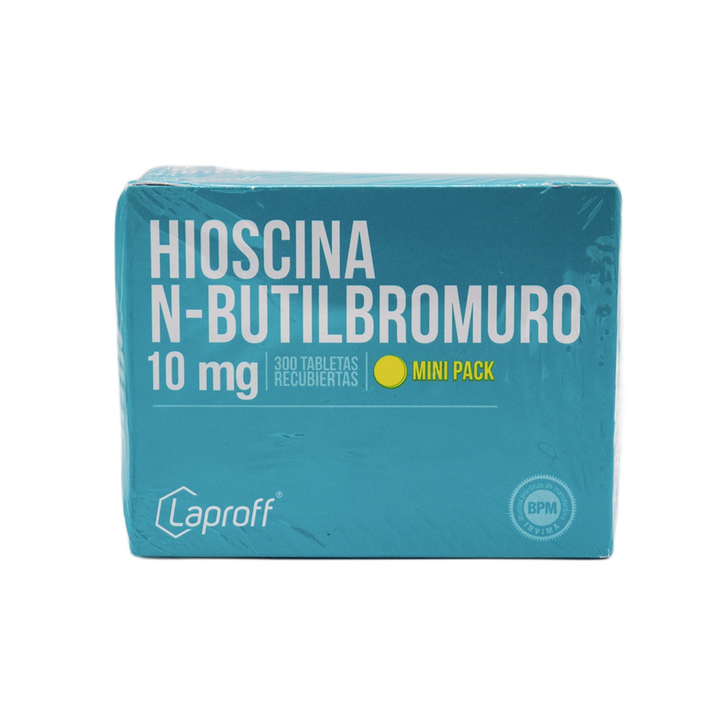 Hioscina N-Butil Bromuro 10 Mg Caja x 300 Tabletas (Laproff)