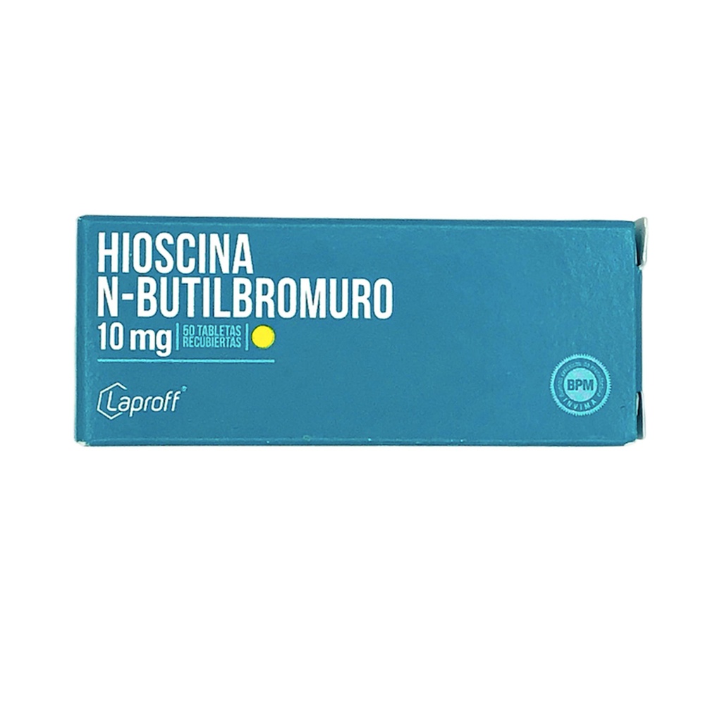 Hioscina N-Butil Bromuro 10 Mg Caja x 50 Tabletas (Laproff)