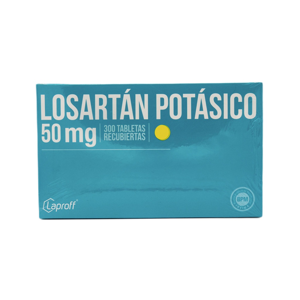 Losartan Potasico 50 Mg Caja x 300 Tabletas (Laproff)