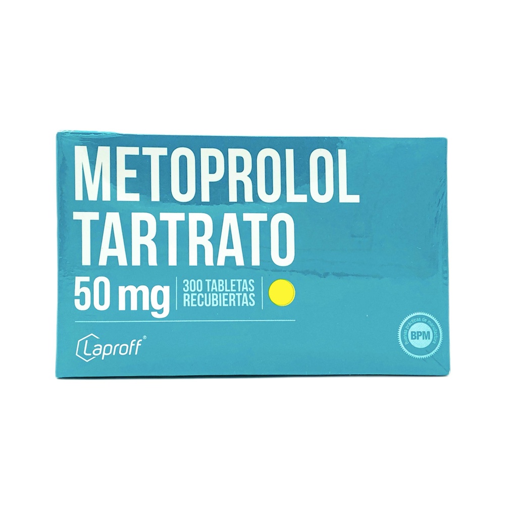 Metoprolol Tartrato 50 Mg Caja x 300 Tabletas (Laproff)