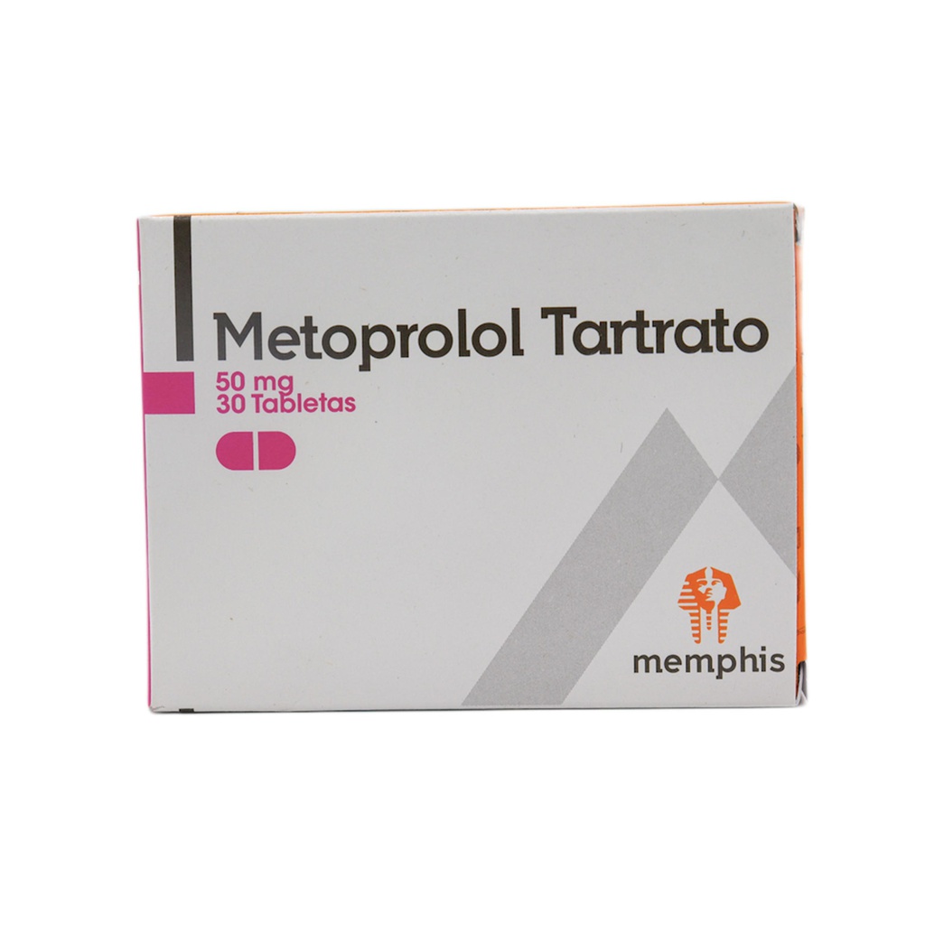 Metoprolol Tartrato 50mg Tabletas Caja x 30 (Memphis)