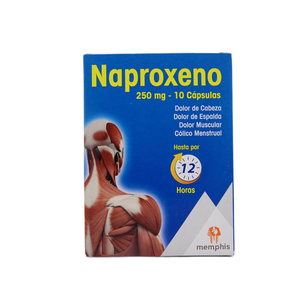 Naproxeno 250mg Capsulas Caja x 10 (Memphis)