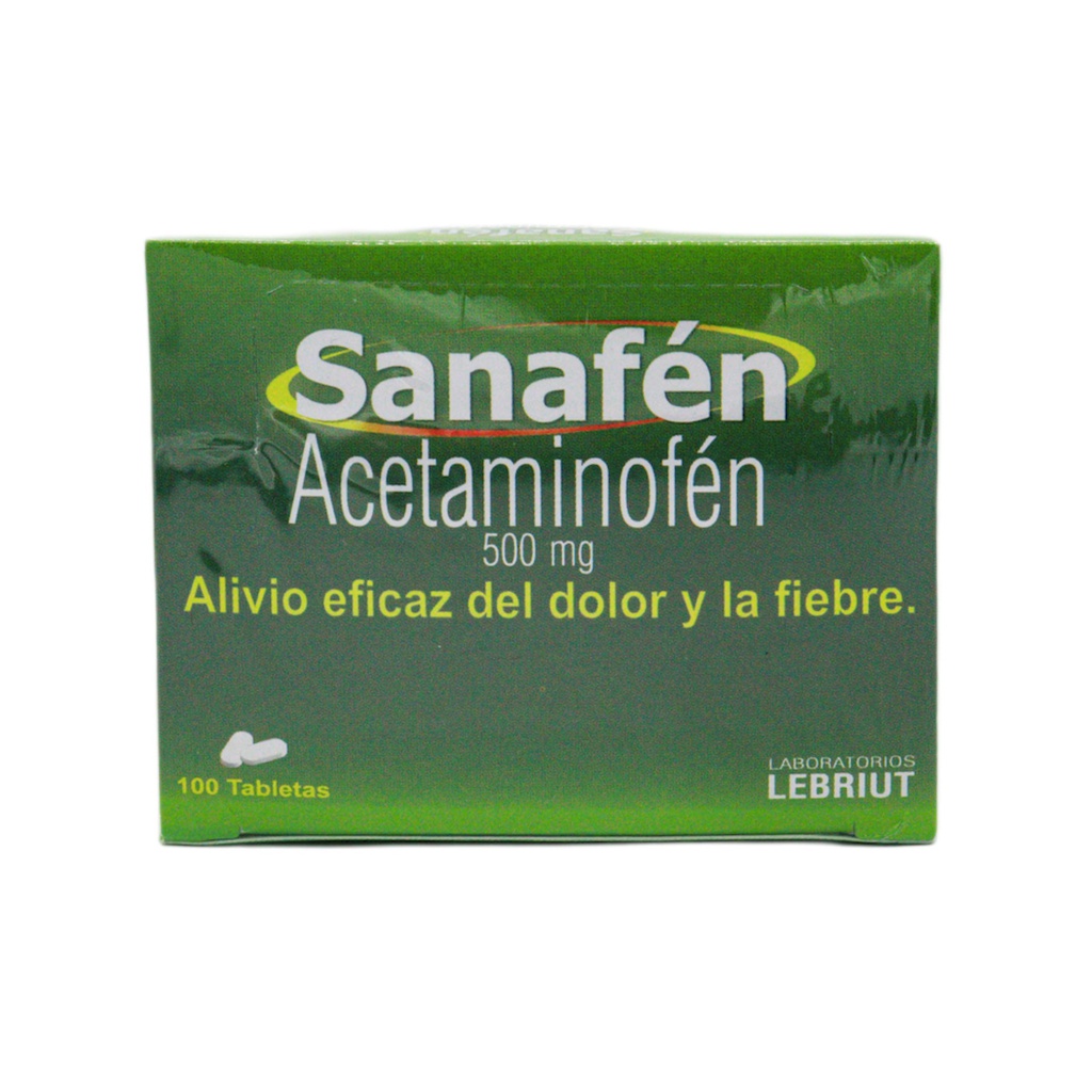 Sanafen (Acetaminofen) 500 Mg Caja x 100 Tabletas (Lebriut)